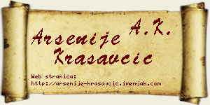 Arsenije Krasavčić vizit kartica